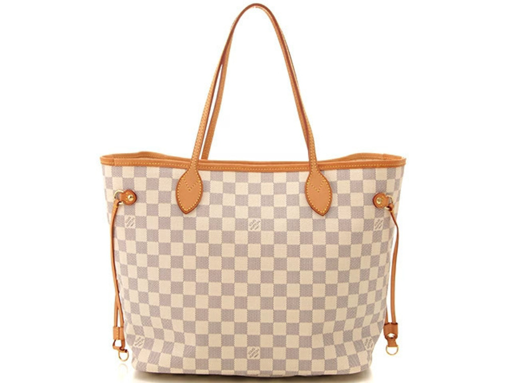 LOUIS VUITTON Neverfull Damier Azur White